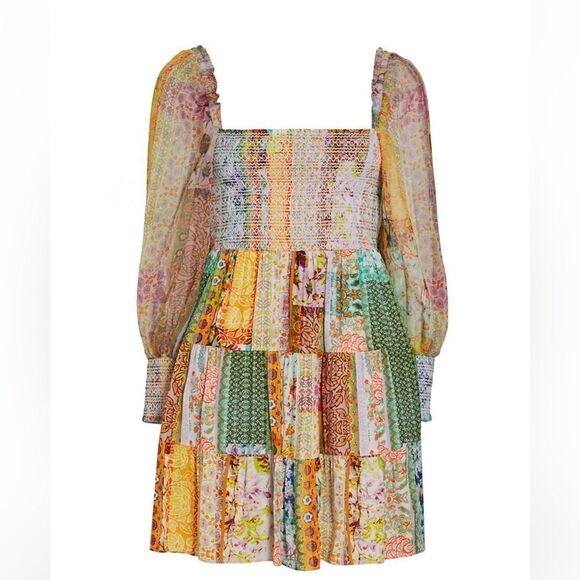 Alice + Olivia Rowen Smocked Dress NEW - Picture 3 of 9